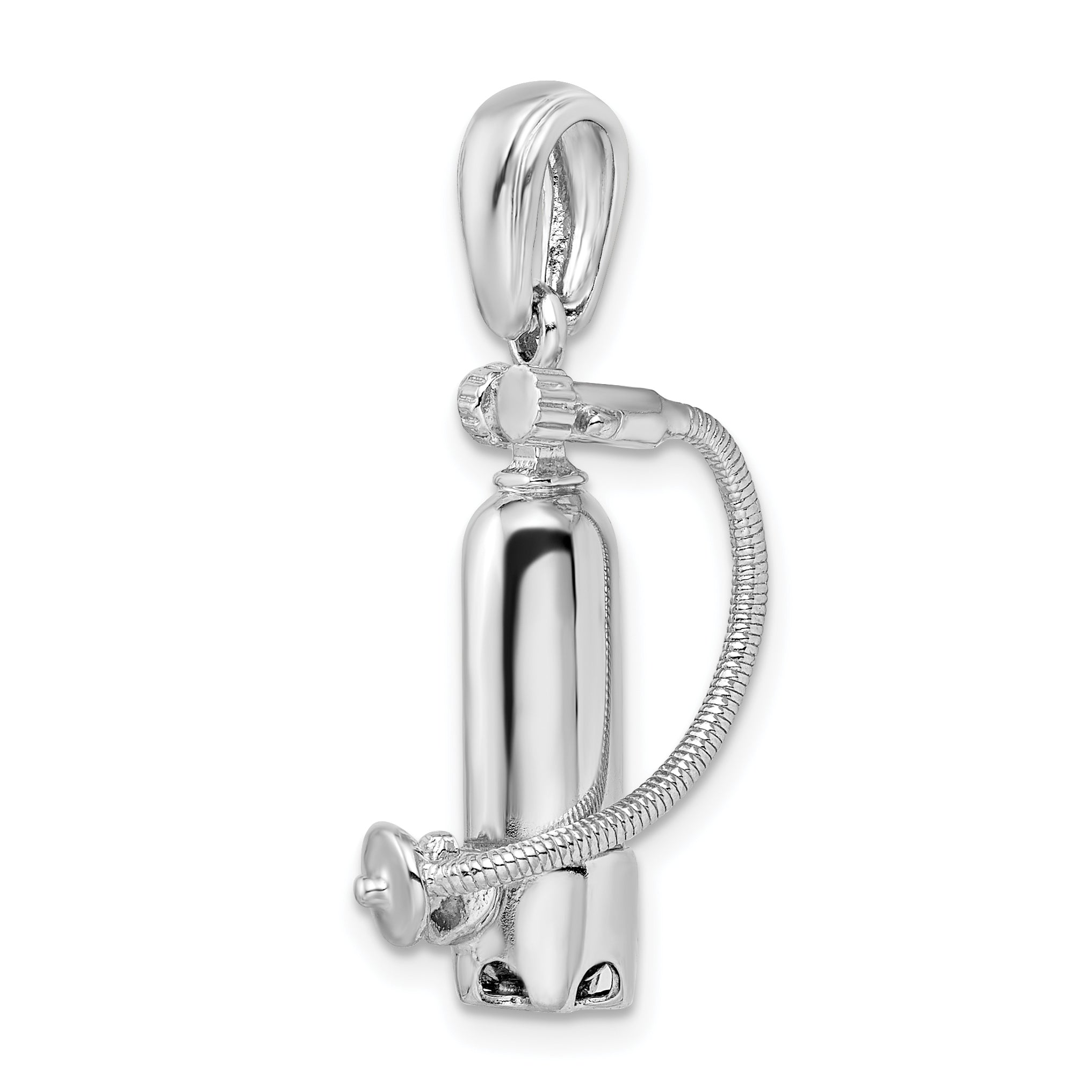 Sterlingsilber De-ani Rhodiniert 3d Einfach Scuba Tank mit Hose Anhänger