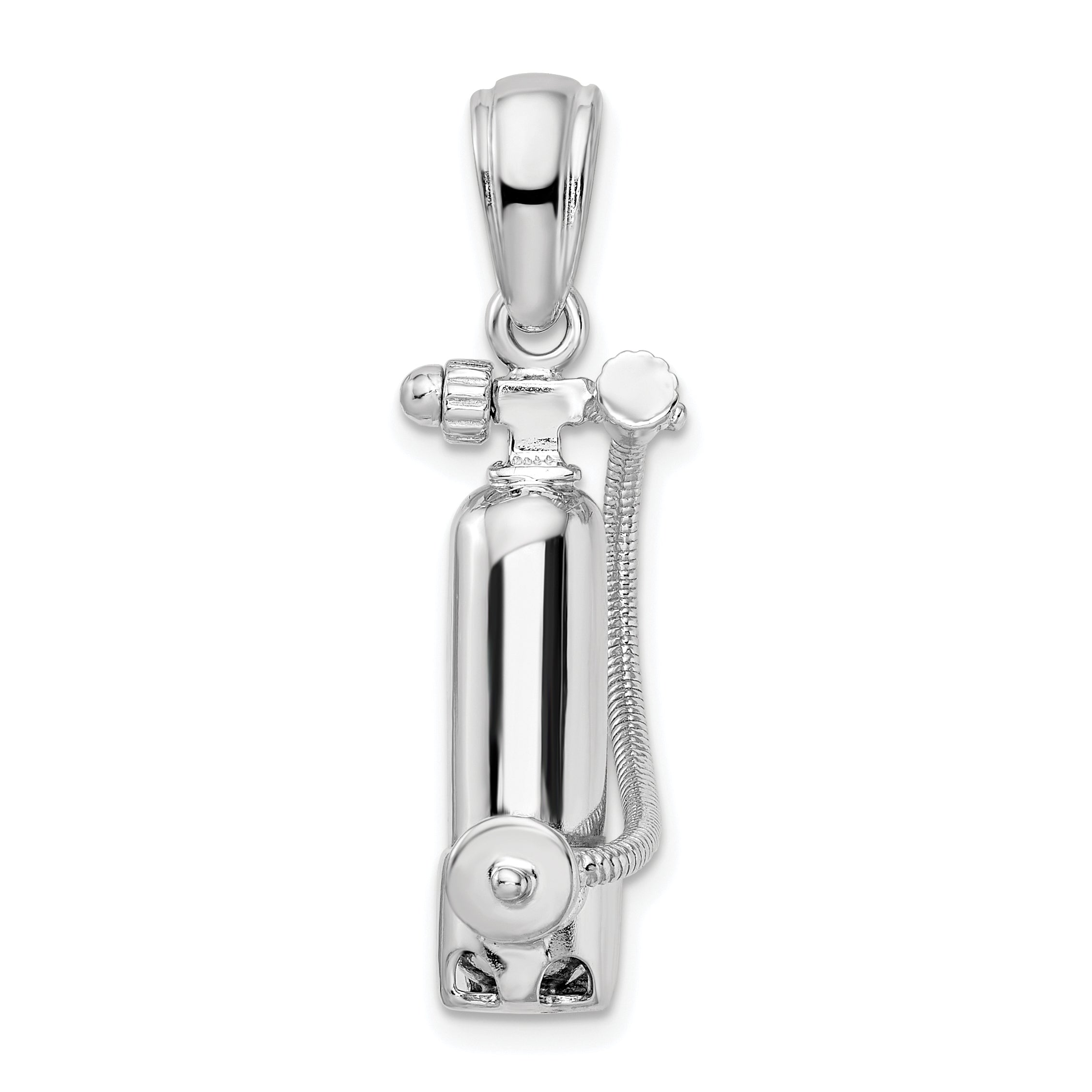 Sterlingsilber De-ani Rhodiniert 3d Einfach Scuba Tank mit Hose Anhänger