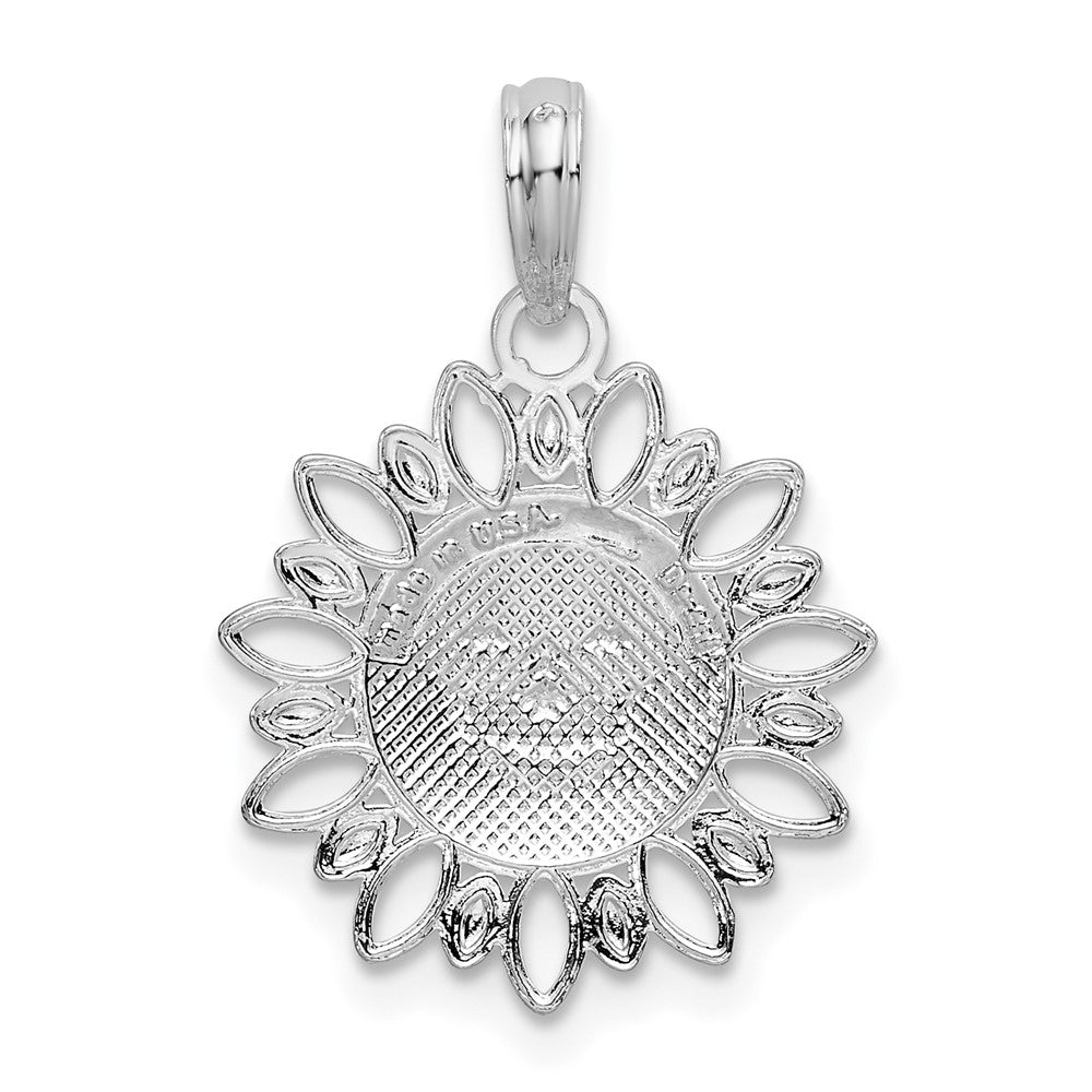 Sterlingsilber De-ani Rhodiniert Poliert Smiling Sonne Anhänger