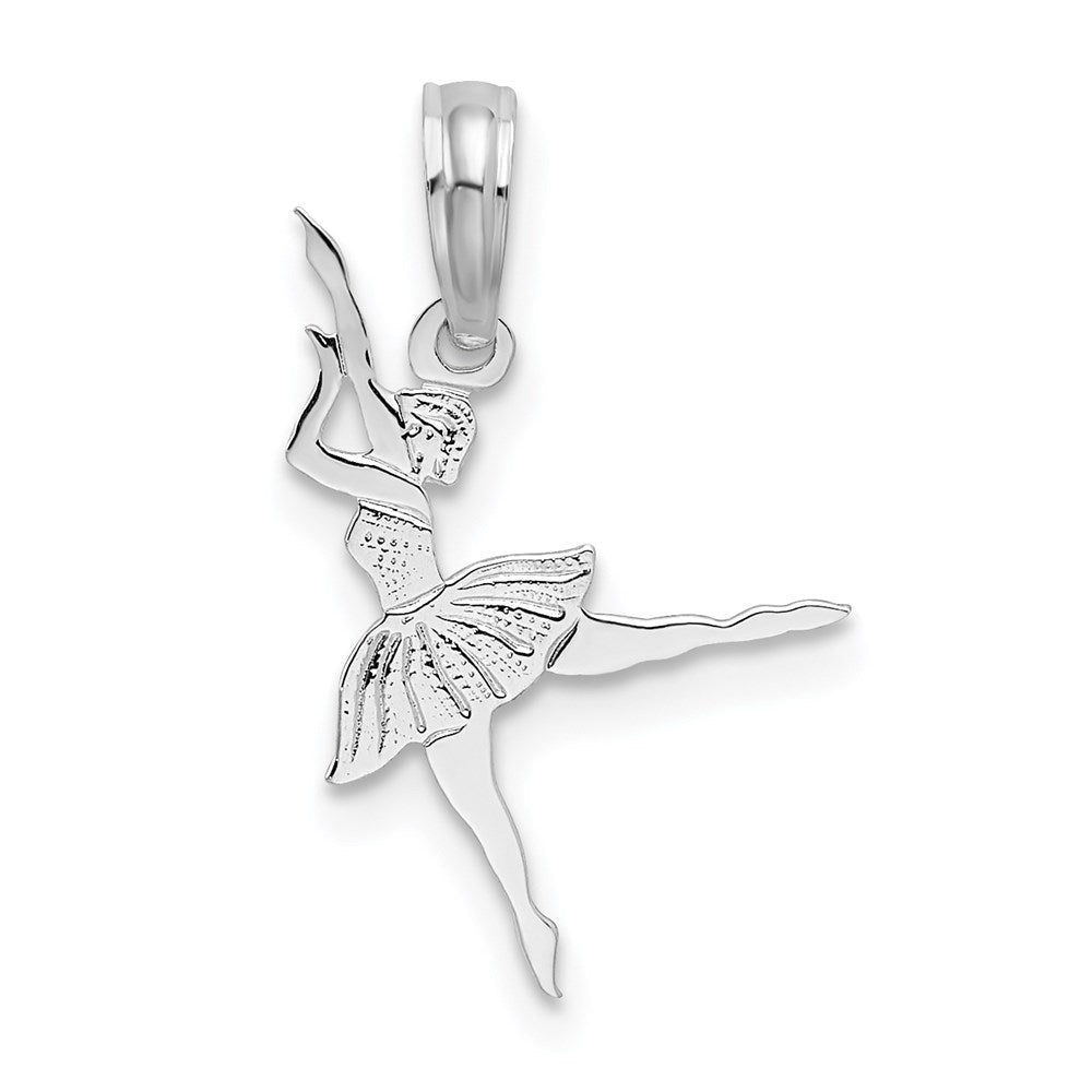 Sterlingsilber De-ani Rhodiniert Poliert Klein Ballerina Anhänger