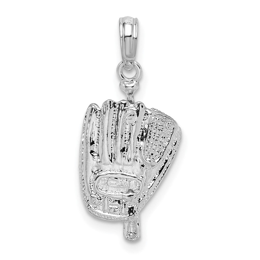 Sterlingsilber De-ani Rhodiniert Poliert 3d Baseball / Bat Glove Anhänger