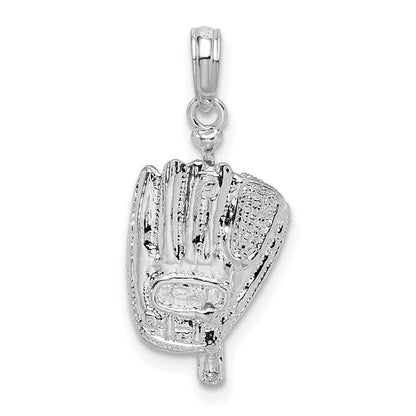 Sterlingsilber De-ani Rhodiniert Poliert 3d Baseball / Bat Glove Anhänger