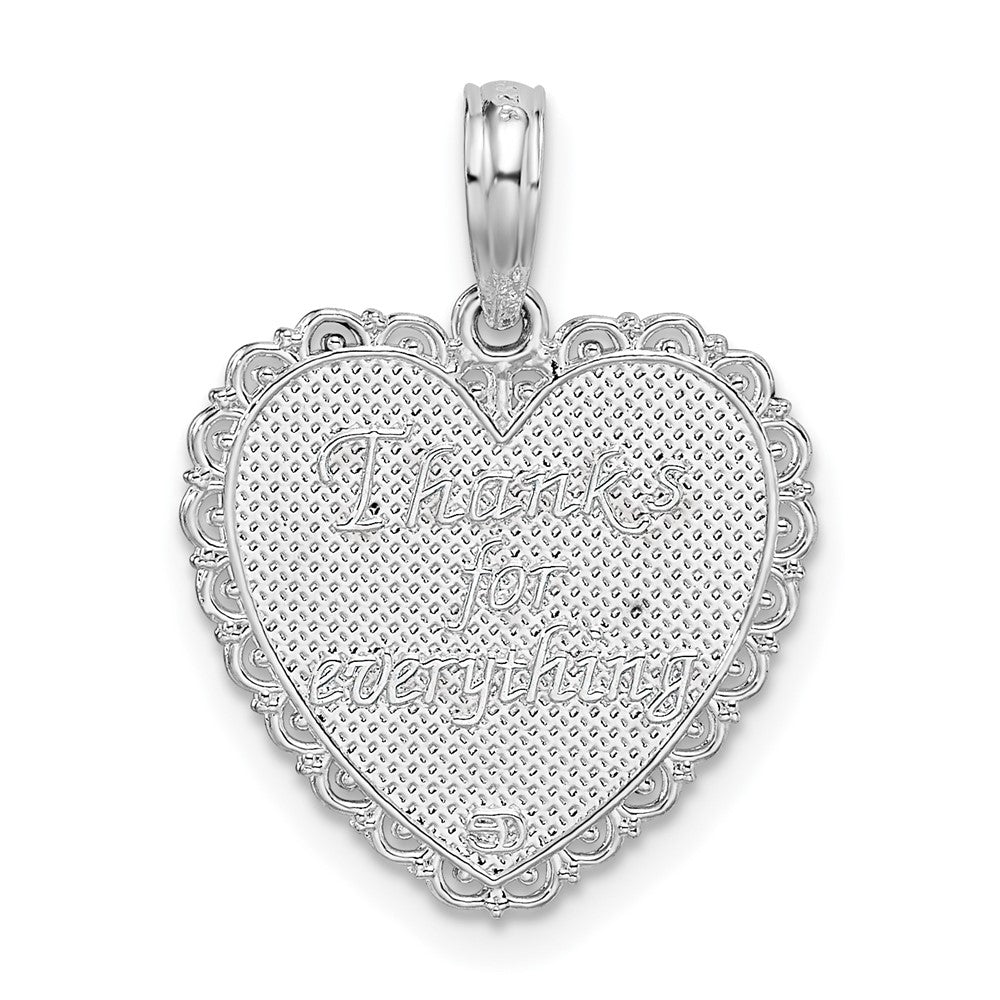 Sterlingsilber De-ani Strukturiert For My Mama, Thanks Wendbar Herz Anhänger