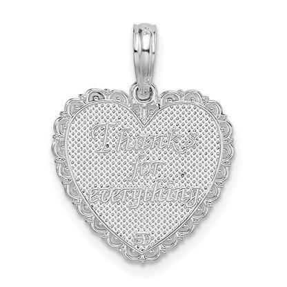 Sterlingsilber De-ani Strukturiert For My Mama, Thanks Wendbar Herz Anhänger