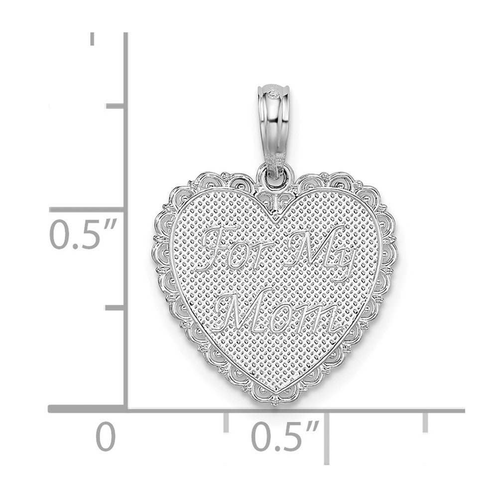 Sterlingsilber De-ani Strukturiert For My Mama, Thanks Wendbar Herz Anhänger