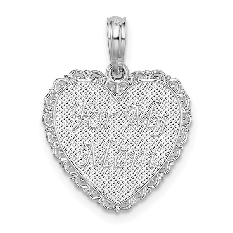 Sterlingsilber De-ani Strukturiert For My Mama, Thanks Wendbar Herz Anhänger