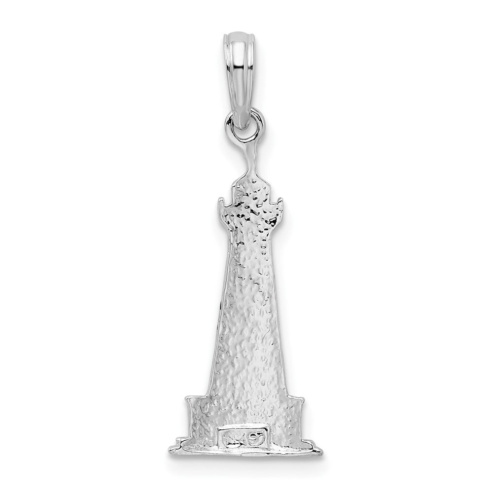 Sterlingsilber De-ani Rhodiniert Emailliert Cape Hatteras Leuchtturm Anhänger