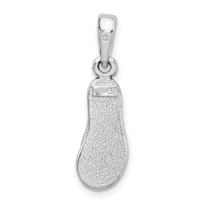 Sterlingsilber De-ani Rhodiniert Emailliert Rosa Flip-flop Anhänger