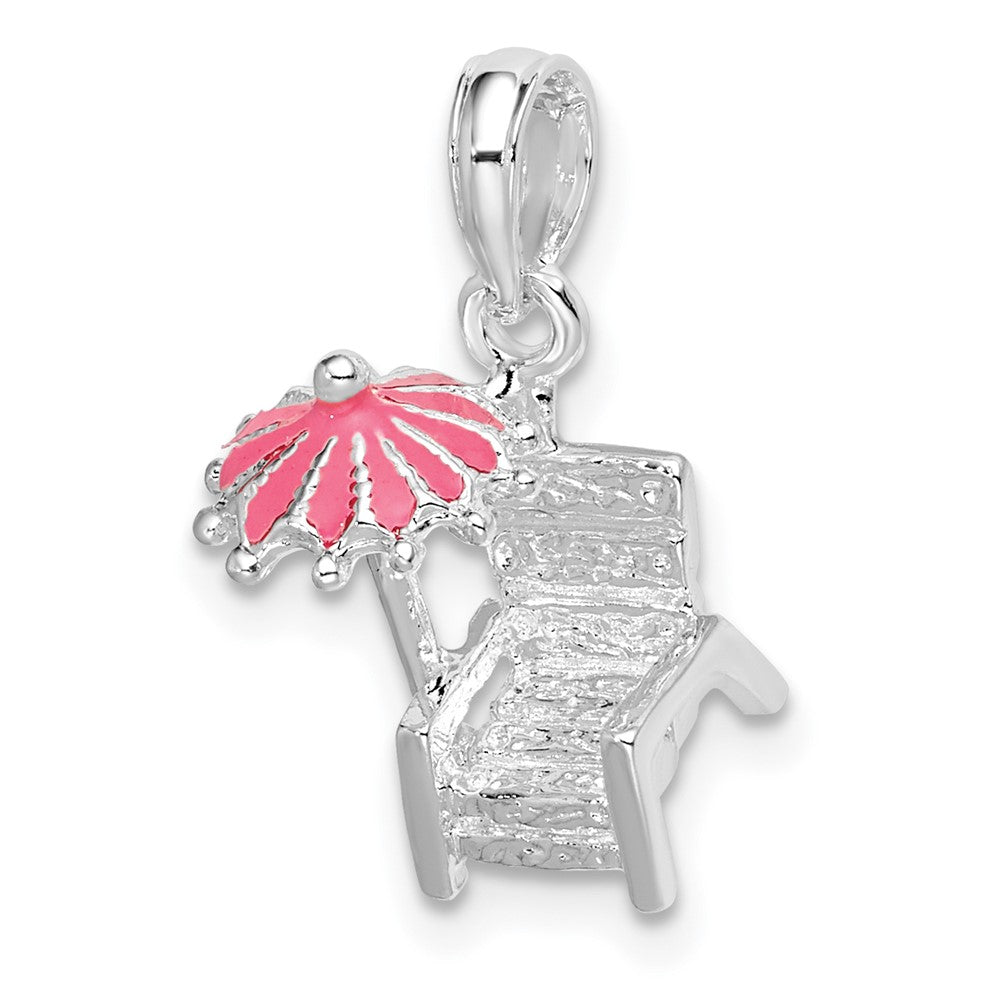 Sterlingsilber De-ani Rhodiniert 3d Emailliert Beach Chair Anhänger