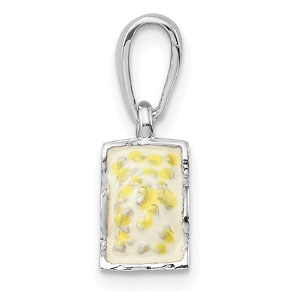 Sterlingsilber De-ani Rhodiniert 3d Emailliert Bag Of Popcorn Anhänger
