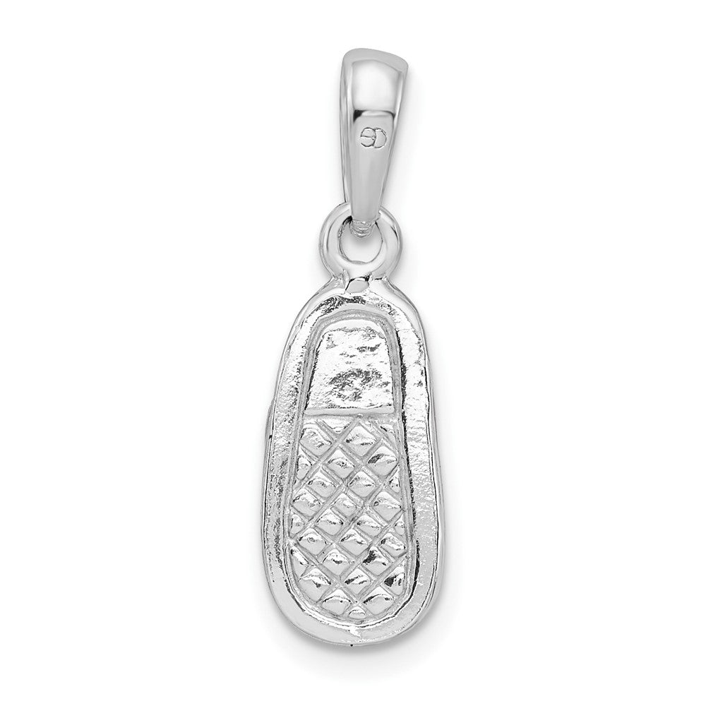 Sterlingsilber De-ani Rhodiniert 3d Rosa Emailliert Baby Schuh Anhänger