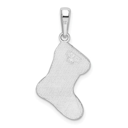 Sterlingsilber De-ani Rhodiniert Emailliert Ho Stocking Anhänger
