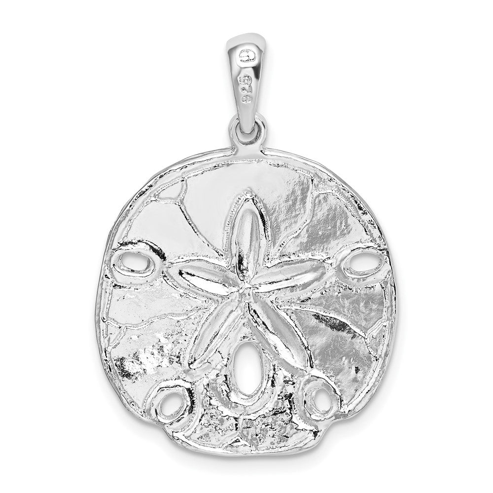 Sterlingsilber De-ani Rhodiniert Poliert Emailliert Sand Dollar Anhänger