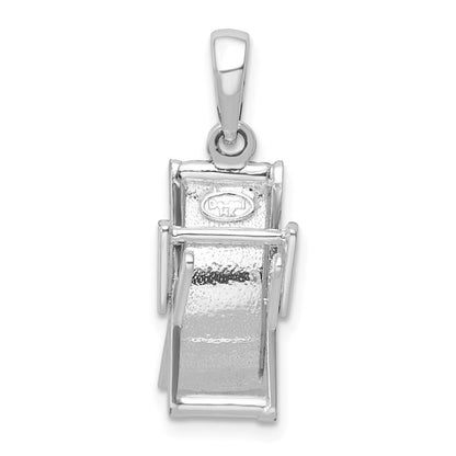 Sterlingsilber De-ani Rhodiniert 3d Beweglich Emailliert Beach Chair Anhänger