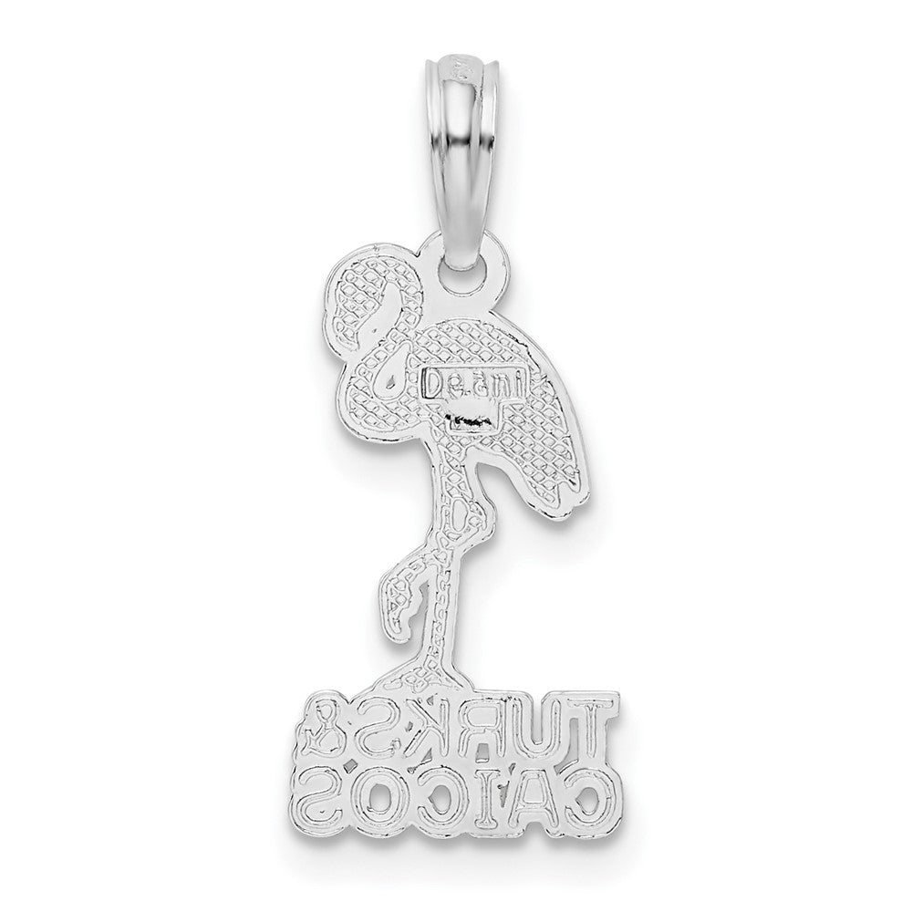 Sterlingsilber De-ani Rhodiniert Emailliert Turks und Caicos mit Flamingo Anhänger