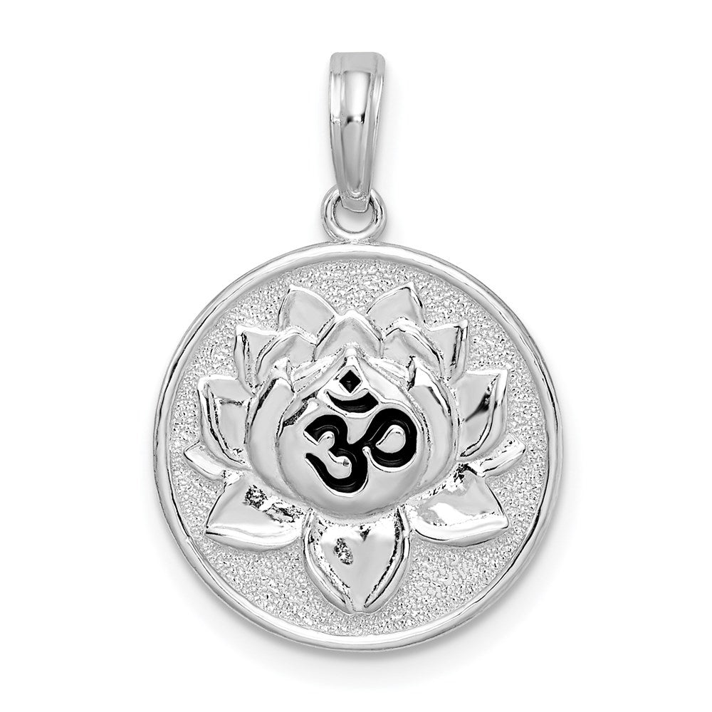 Sterlingsilber De-ani Rhodiniert Wendbar Emailliert Ohm Lotus Anhänger