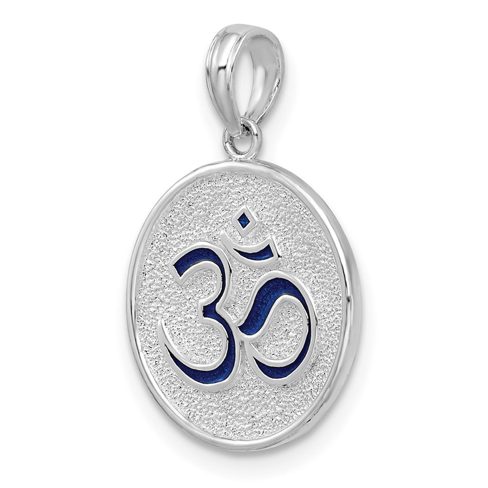Sterlingsilber De-ani Rhodiniert Wendbar Emailliert Ohm Lotus Anhänger