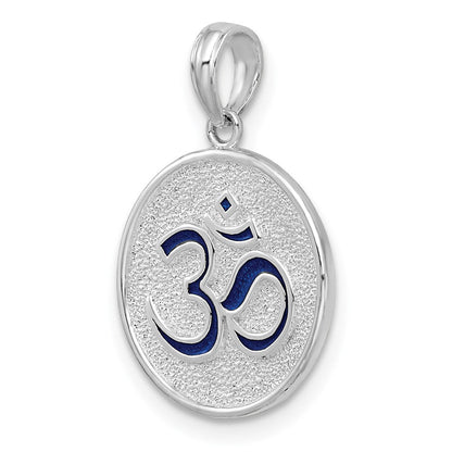 Sterlingsilber De-ani Rhodiniert Wendbar Emailliert Ohm Lotus Anhänger