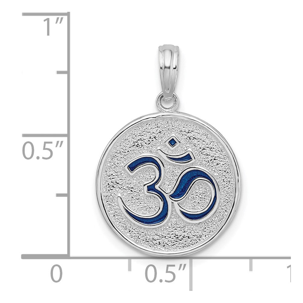 Sterlingsilber De-ani Rhodiniert Wendbar Emailliert Ohm Lotus Anhänger