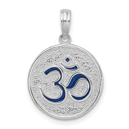 Sterlingsilber De-ani Rhodiniert Wendbar Emailliert Ohm Lotus Anhänger