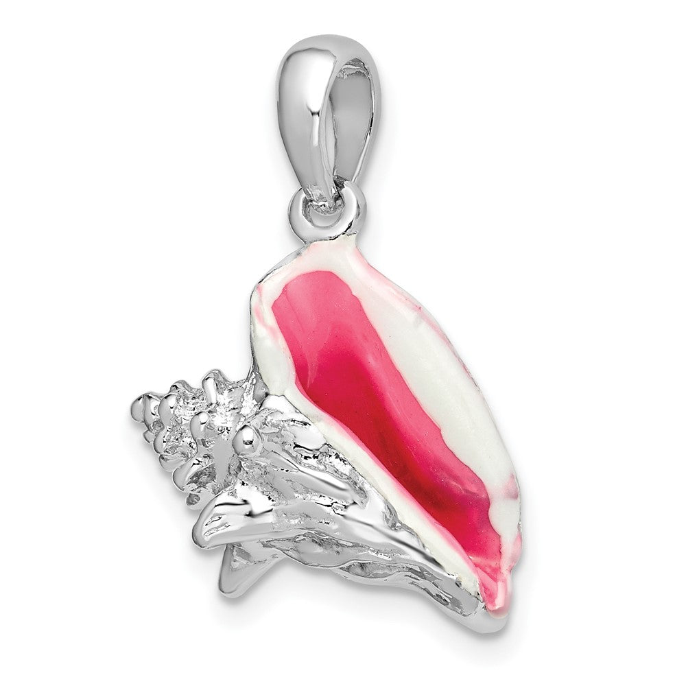 Sterlingsilber De-ani Rhodiniert Emailliert Mittel Conch Muschel Anhänger