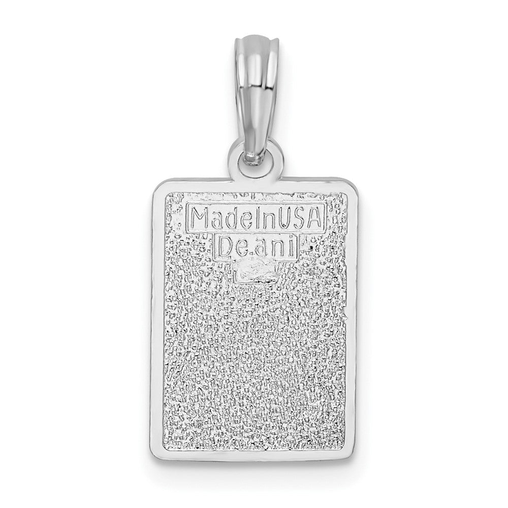 Sterlingsilber De-ani Rhodiniert Emailliert Klein Key West Mile 0 Anhänger