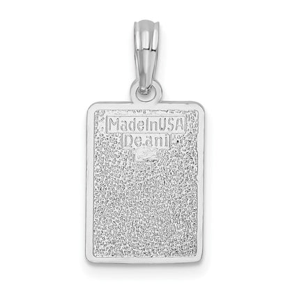 Sterlingsilber De-ani Rhodiniert Emailliert Klein Key West Mile 0 Anhänger