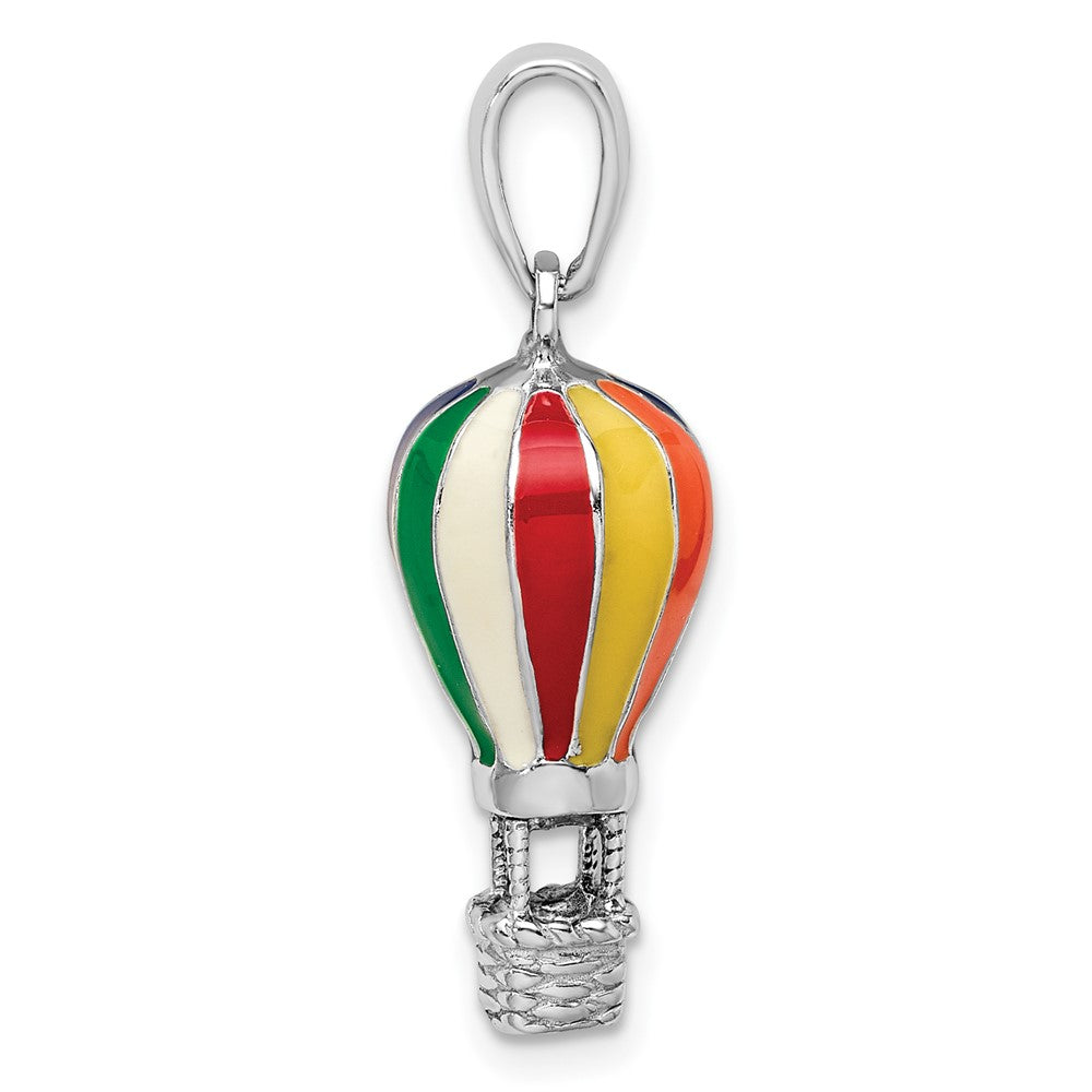 Sterlingsilber De-ani Rhodiniert 3d Emailliert Hot Luft Balloon Anhänger