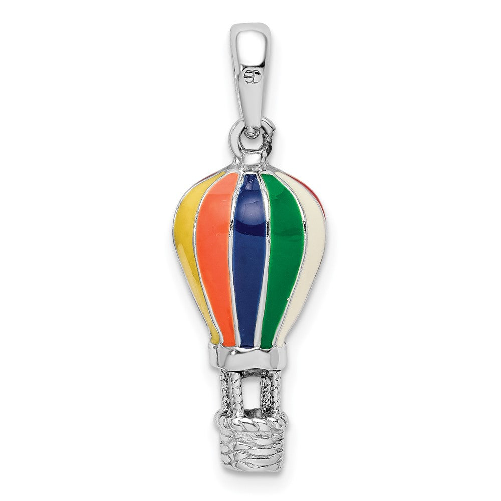Sterlingsilber De-ani Rhodiniert 3d Emailliert Hot Luft Balloon Anhänger