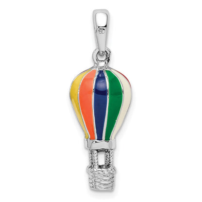 Sterlingsilber De-ani Rhodiniert 3d Emailliert Hot Luft Balloon Anhänger