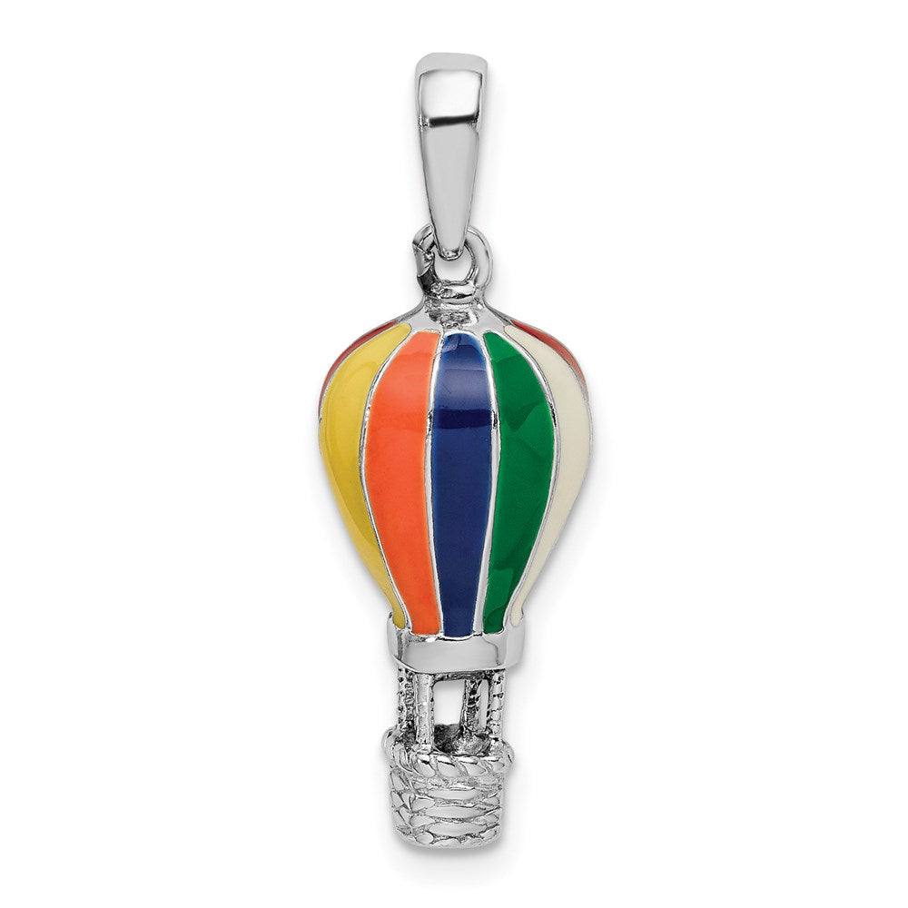 Sterlingsilber De-ani Rhodiniert 3d Emailliert Hot Luft Balloon Anhänger