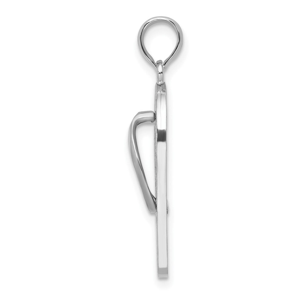 Sterlingsilber De-ani Rhodiniert 3d Emailliert Beach Scene Flip-flop Anhänger