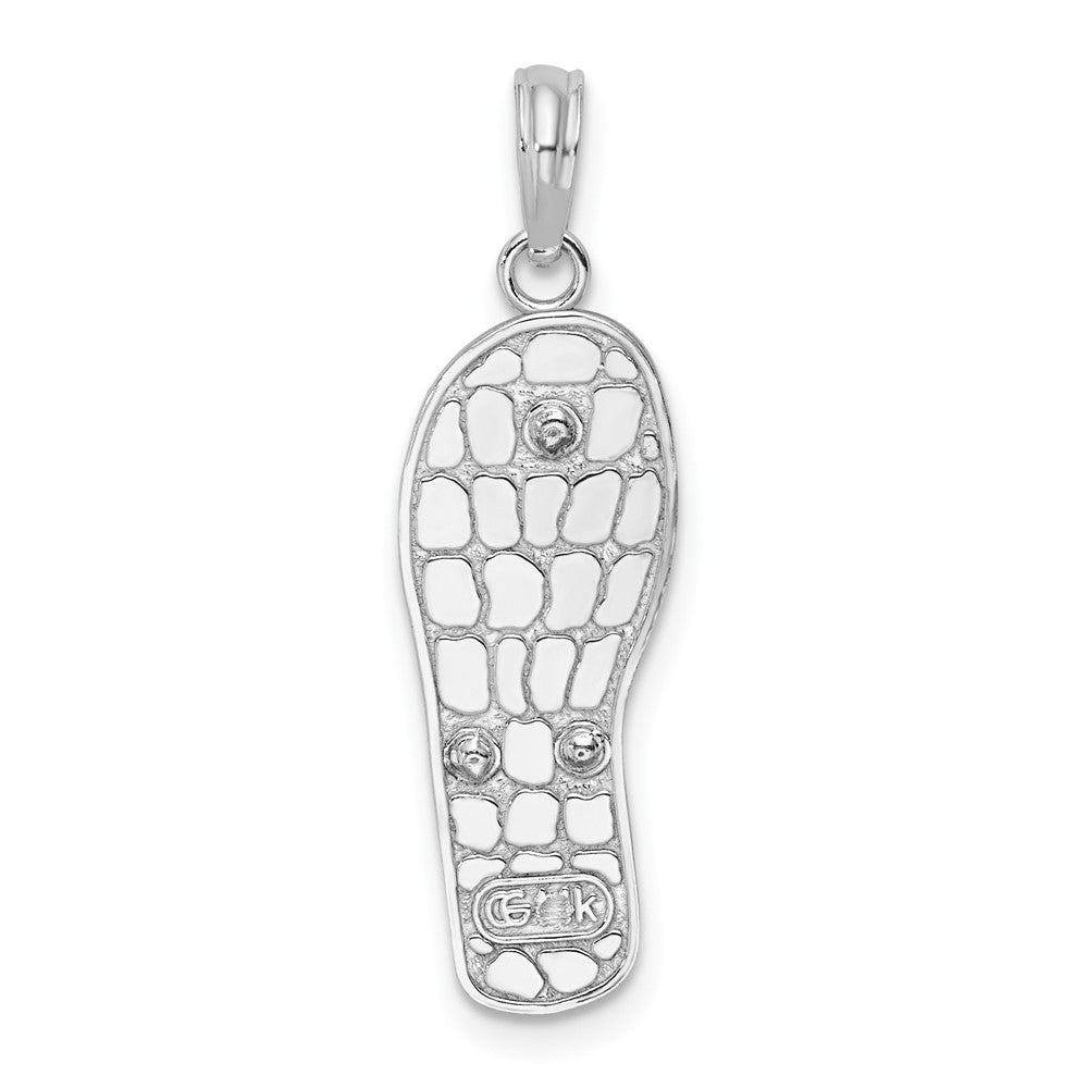 Sterlingsilber De-ani Rhodiniert 3d Emailliert Beach Scene Flip-flop Anhänger