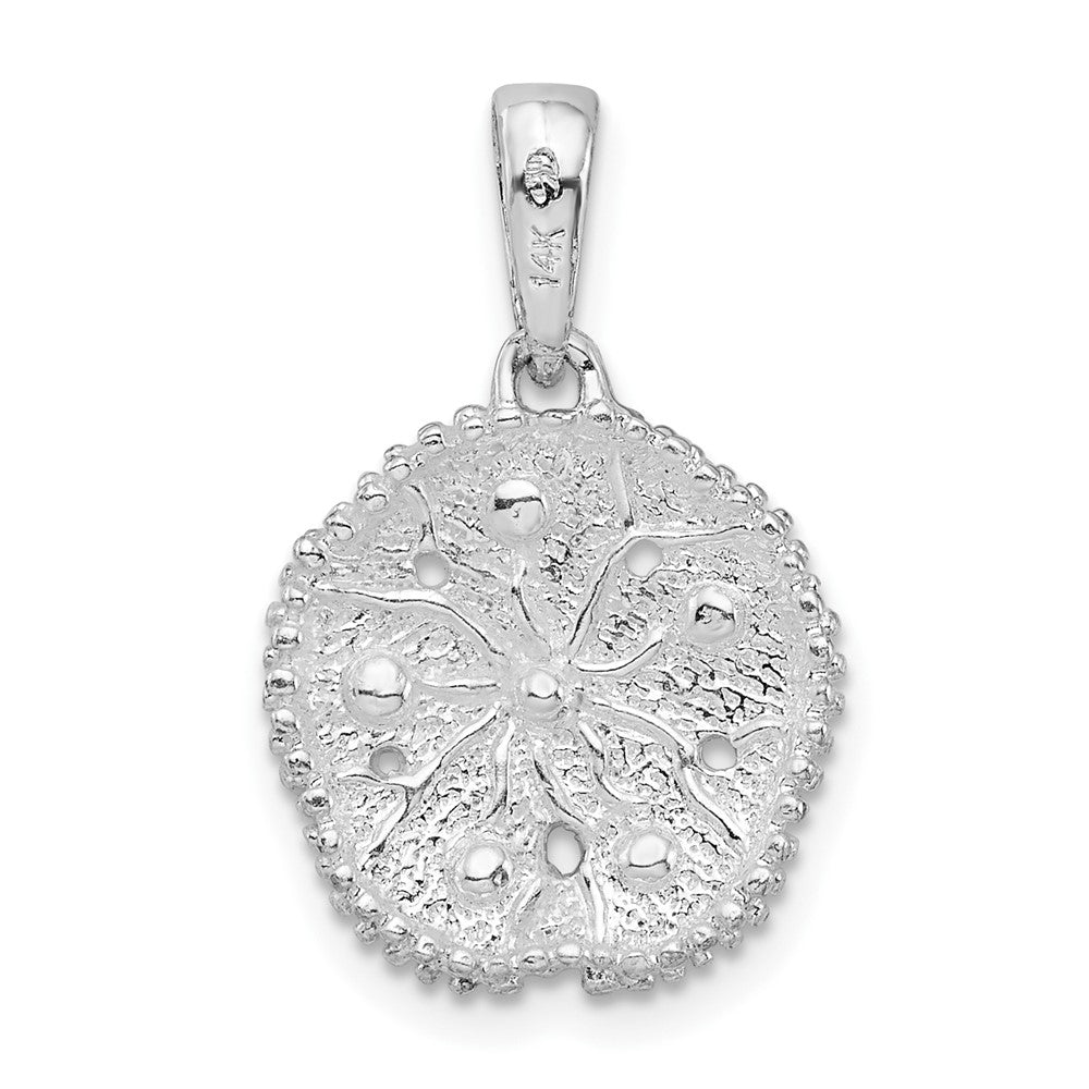 Silber/14K Bicolor De-ani Sterlingsilber Rhodiniert Groß Sand Dollar mit 14K Seestern Anhänger