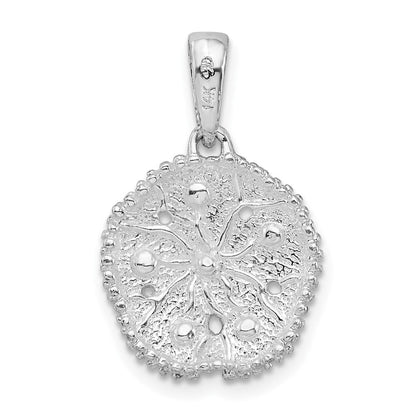 Silber/14K Bicolor De-ani Sterlingsilber Rhodiniert Groß Sand Dollar mit 14K Seestern Anhänger