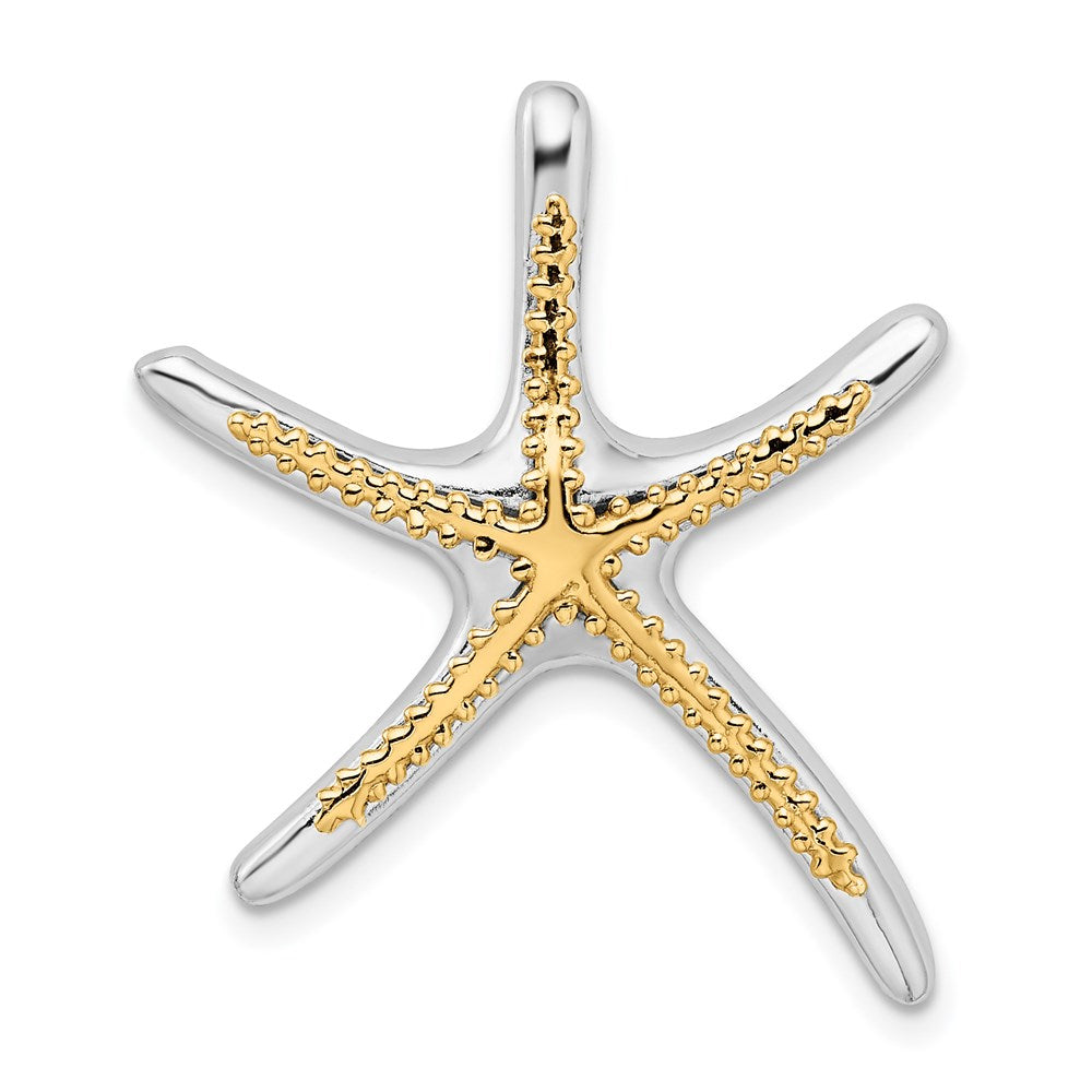Silber/14K Bicolor De-ani Sterlingsilber Rhodiniert Dancing Seestern mit 14K Akzente Anhänger