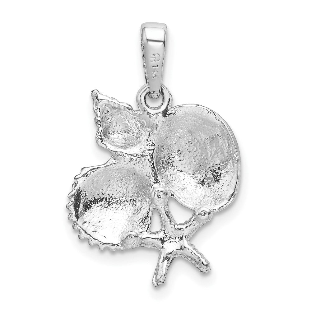 Silber/14K Bicolor De-ani Sterlingsilber Rhodiniert Poliert Shells mit 14K Seestern Anhänger