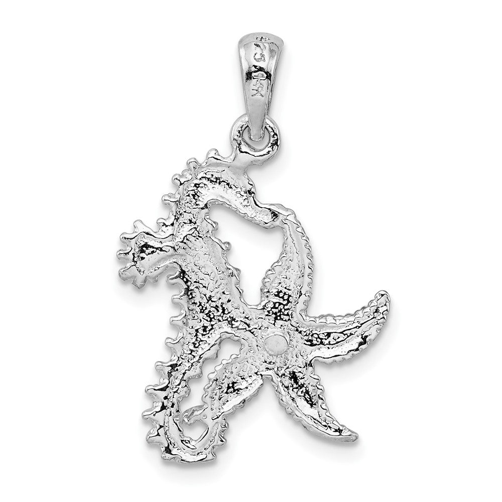 Silber/14K Bicolor De-ani Sterlingsilber Rhodiniert Seepferdchen Seestern mit 14K Anhänger