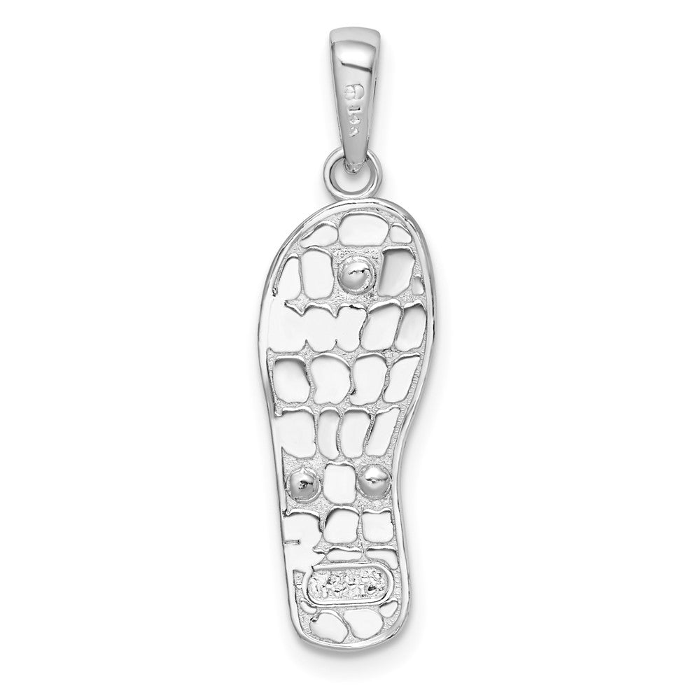 Silber/14K Bicolor De-ani Sterlingsilber Rhodiniert 3d Blumen Flip-flop mit 14K Straps Anhänger