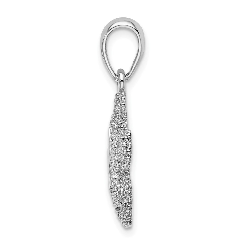 Silber/14K Bicolor De-ani Sterlingsilber Rhodiniert Strukturiert Seestern mit 14K Akzente Anhänger