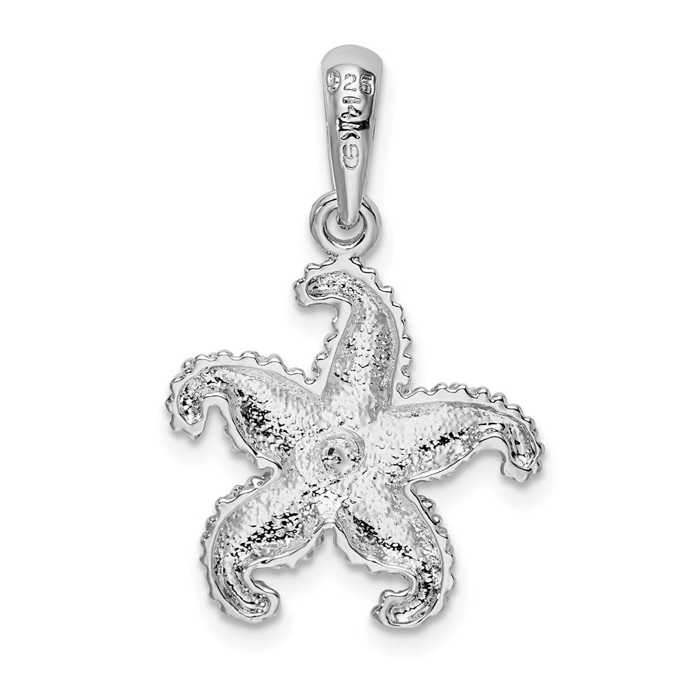 Silber/14K Bicolor De-ani Sterlingsilber Rhodiniert Strukturiert Seestern mit 14K Akzente Anhänger