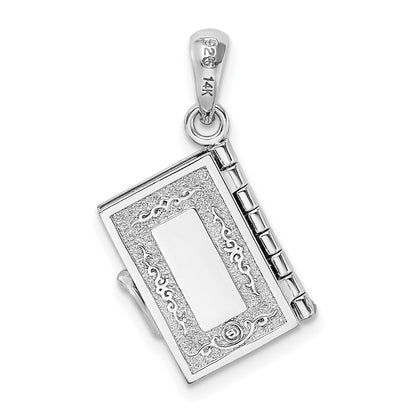 Silber/14K Bicolor De-ani Sterlingsilber Rhodiniert Texture Lords Gebet Bible mit 14K Kreuz Anhänger