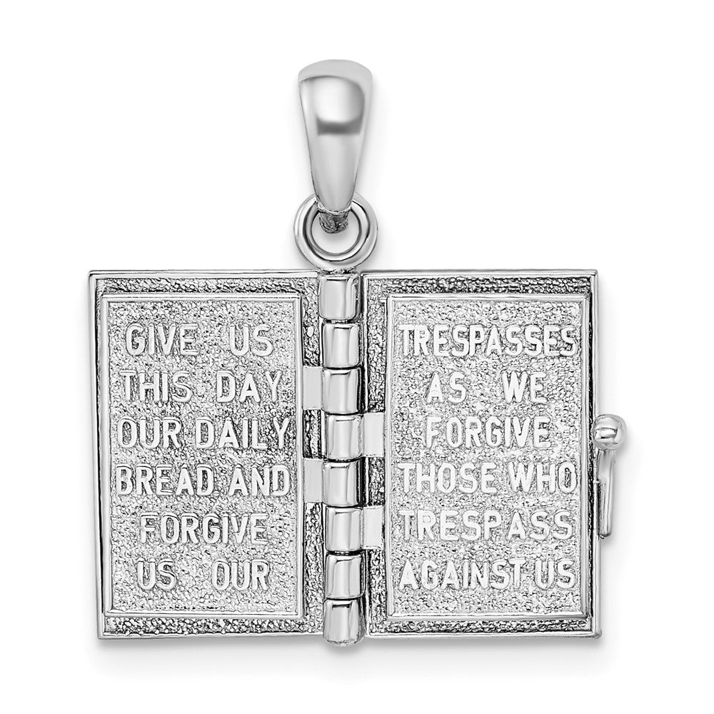 Silber/14K Bicolor De-ani Sterlingsilber Rhodiniert Texture Lords Gebet Bible mit 14K Kreuz Anhänger