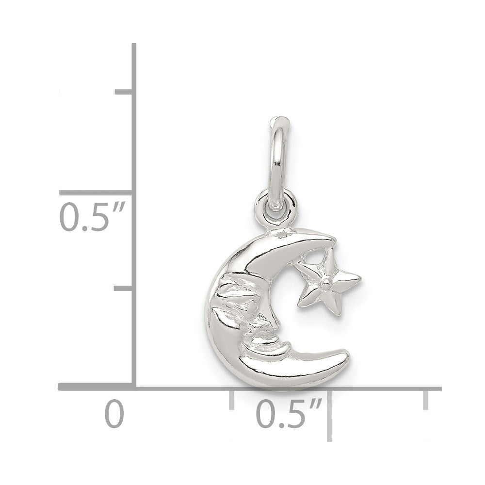 Sterlingsilber Mond & Stern Charm