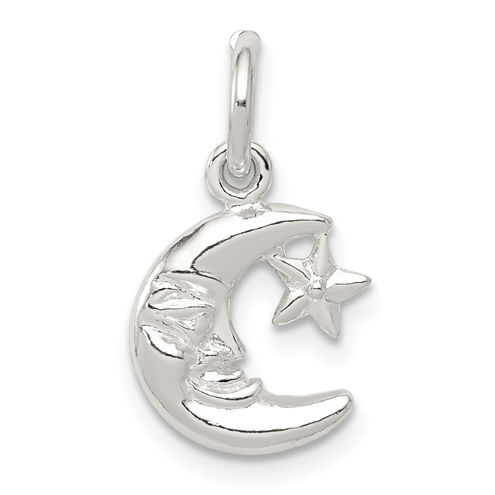 Sterlingsilber Mond & Stern Charm