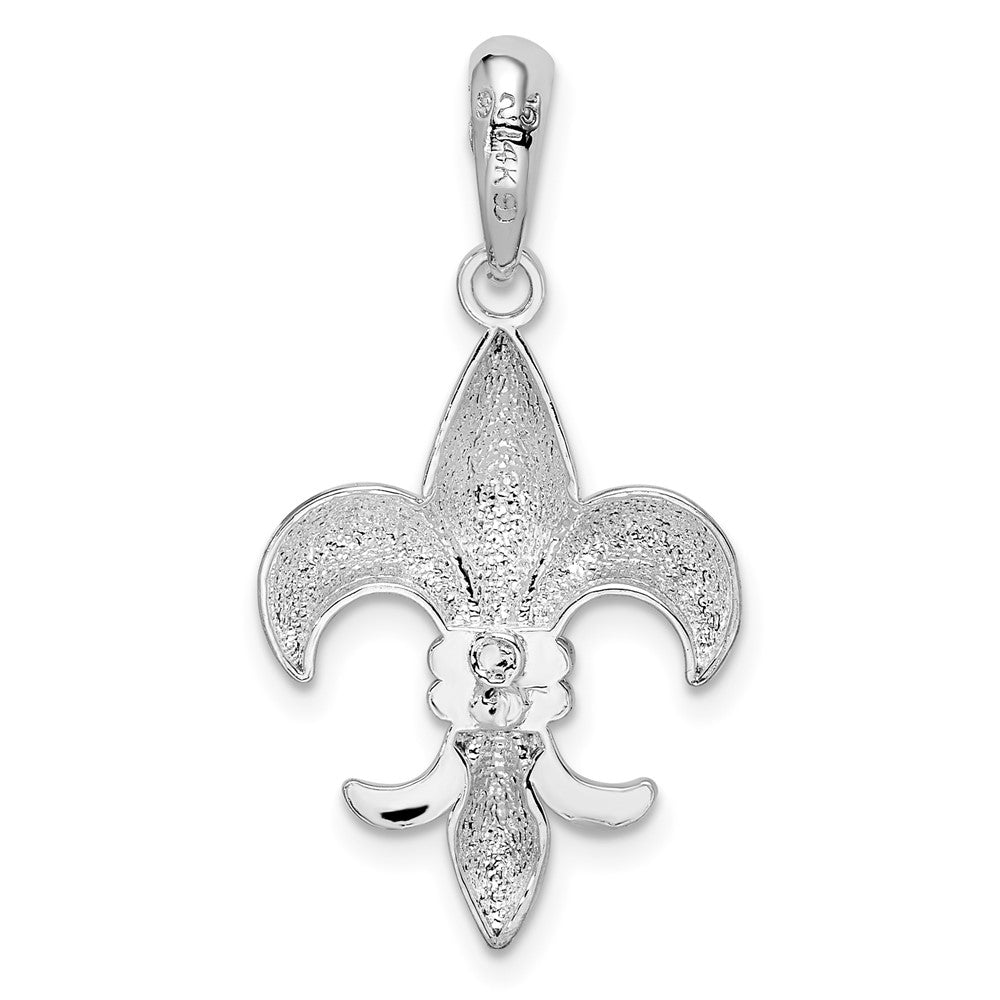Silber/14K Bicolor De-ani Sterlingsilber Rhodiniert Poliert Fleur De Lis mit 14K Akzente Anhänger