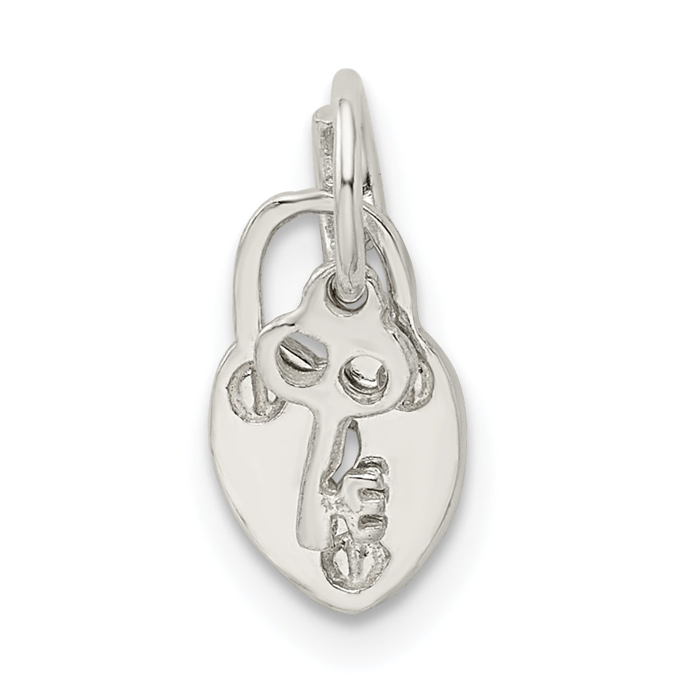 Sterlingsilber Schloss & Key Charm