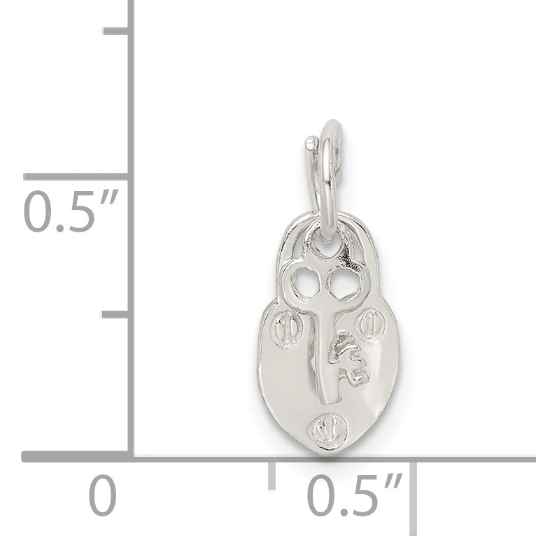Sterlingsilber Schloss & Key Charm