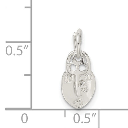 Sterlingsilber Schloss & Key Charm