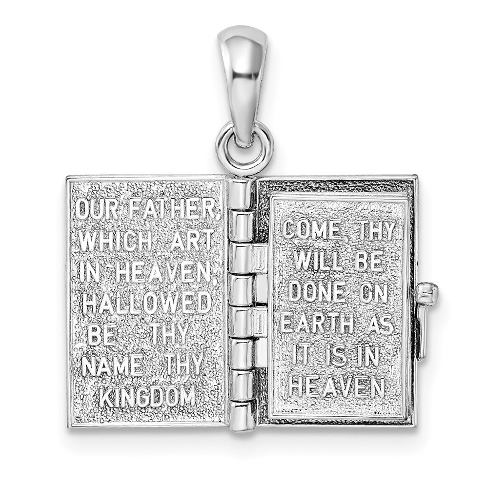 Silber/14K Bicolor De-ani Sterlingsilber Rhodiniert 3d Lords Gebet Heilig Bible mit 14K Anhänger